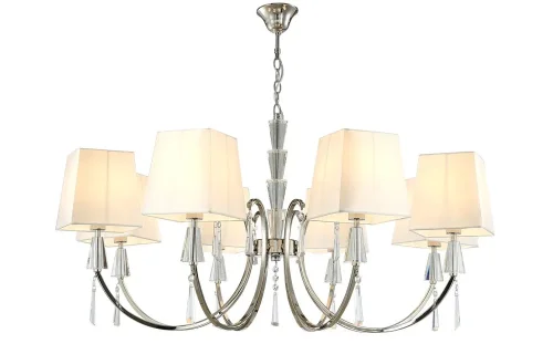 Люстра подвесная MARSELA SP-PL8 NICKEL Crystal Lux белая на 8 ламп, основание никель в стиле современный фото 2